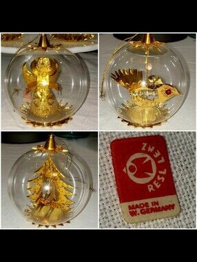 Vintage RESL LENZ W. Germany Christmas Ornaments Set Of Three (3)